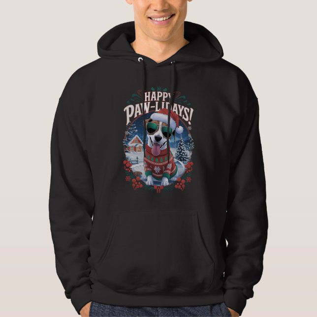 Happy Pawlidays Jack Russell Merry Christmas Hoodie (Vorderseite)