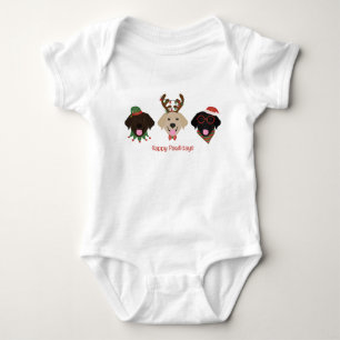 Happy Pawlidays Labrador Retriever Hunde Baby Strampler