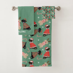 Happy Pawlidays Labrador Retriever Hunde Badhandtuch Set