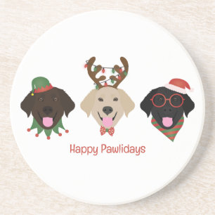 Happy Pawlidays Labrador Retriever Hunde Getränkeuntersetzer