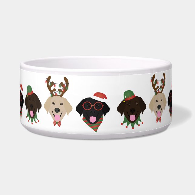 Happy Pawlidays Labrador Retriever Hunde Napf (Vorderseite)