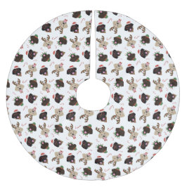 Happy Pawlidays Labrador Retriever Hunde Polyester Weihnachtsbaumdecke