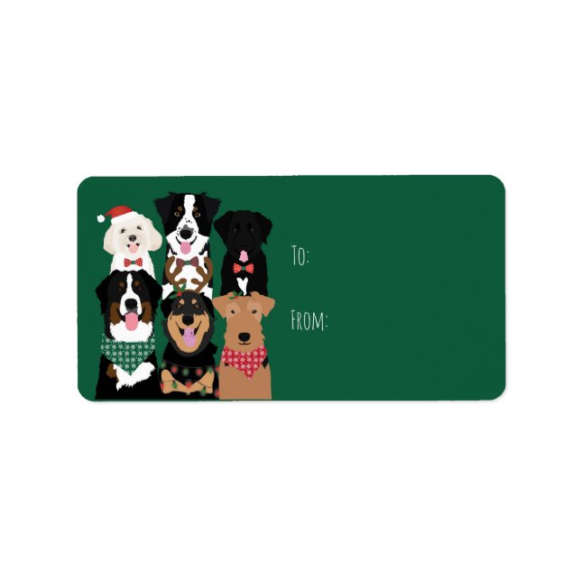 Happy Pawlidays Niedliche Weihnachten Adressaufkleber (Vorne)