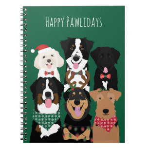 Happy Pawlidays Niedliche Weihnachten Notizblock