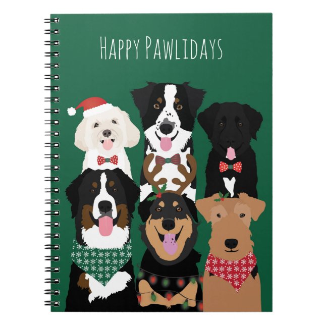 Happy Pawlidays Niedliche Weihnachten Notizblock (Vorderseite)