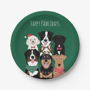 Happy Pawlidays Niedliche Weihnachten Pappteller