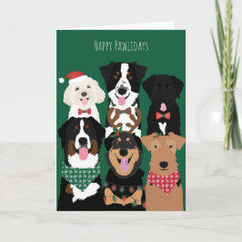 Happy Pawlidays Niedliche Weihnachtshunde Karte