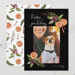 Happy Pawlidays Pet Foto Weihnachten Schwarz