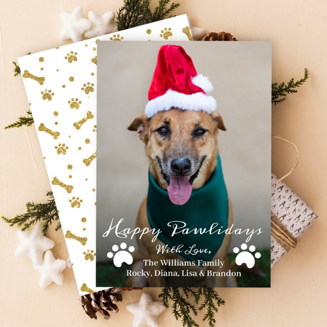 Happy Pawlidays Pet Hund Welpe Foto Weihnachten (Von Creator hochgeladen)