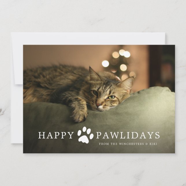 Happy Pawlidays Urlaubskarte Feiertagskarte (Vorderseite)