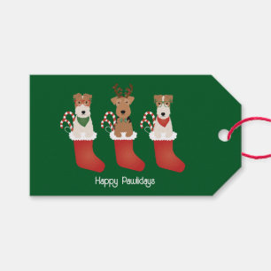 Happy Pawlidays Welsh Wire Fox Terrier Dogs Geschenkanhänger