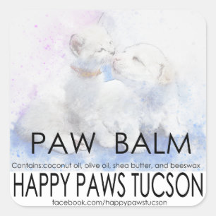 Happy Paws Square Quadratischer Aufkleber