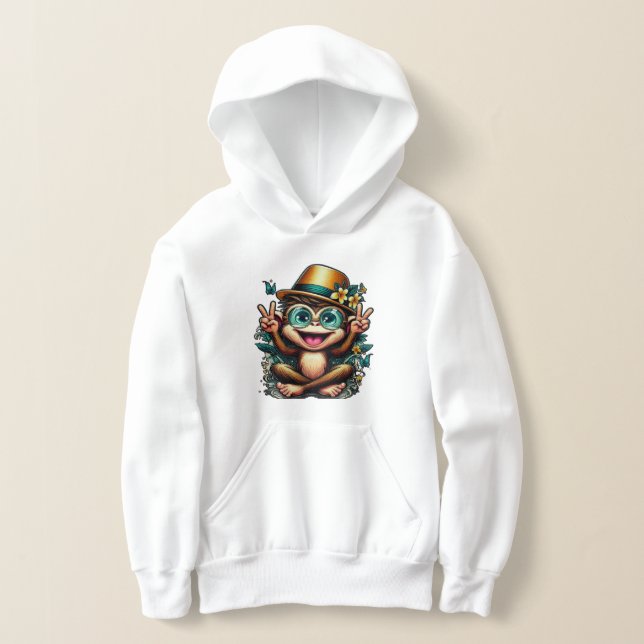Happy Peace Monkey Hoodie (Ablage )