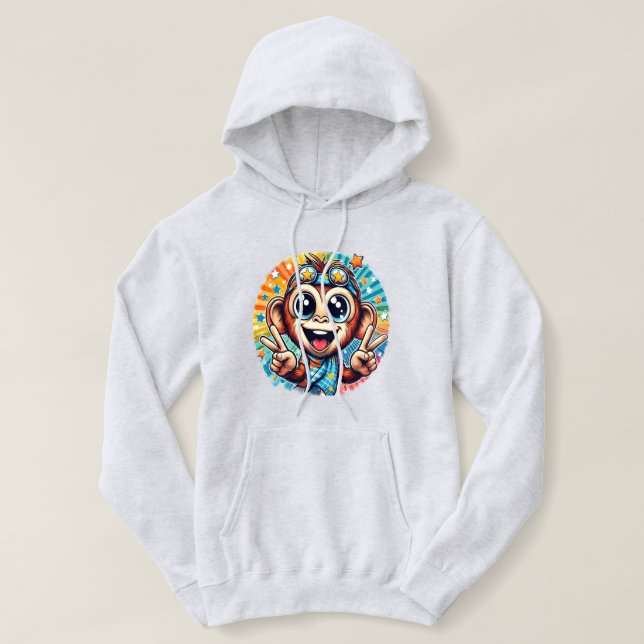 Happy Peace Monkey No. 5 Hoodie (Design vorne)