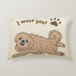 Happy Pekingese Dog Lover I Woof You Paws Dekokissen