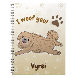 Happy Pekingese Dog Lover I Woof You Paws Notizblock