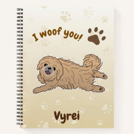Happy Pekingese Dog Lover I Woof You Paws Notizbuch
