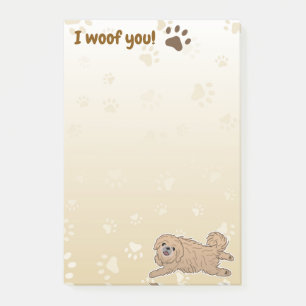 Happy Pekingese Dog Lover I Woof You Paws Post-it Klebezettel