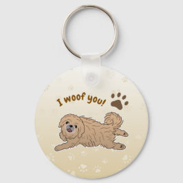 Happy Pekingese Dog Lover I Woof You Paws Schlüsselanhänger