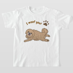 Happy Pekingese Dog Lover I Woof You Paws T-Shirt