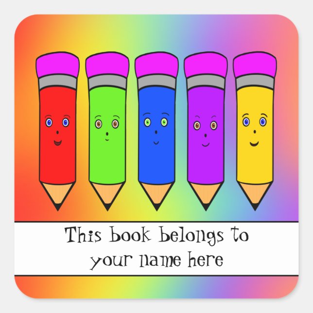 Happy Pencils! Aufkleber "Dieses Buch gehört" (Vorderseite)