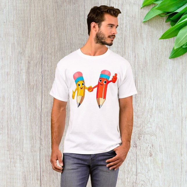 Happy Pencils Rot und Gelb T - Shirt (Von Creator hochgeladen)