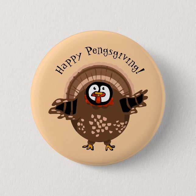 Happy PengsGiving Turkey Button (Vorderseite)