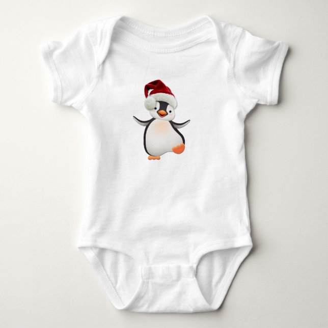Happy-Penguin Baby Strampler (Vorderseite)