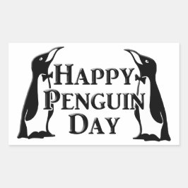 Happy Penguin Day Rechteckiger Aufkleber