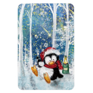 Happy Penguin - Frohe Weihnachten - Spaß Magnet