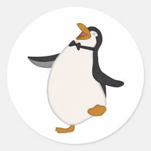 Happy Penguin Runder Aufkleber