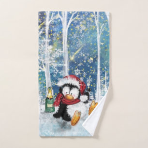 Happy Penguin - Weihnachten Badhandtuch Set