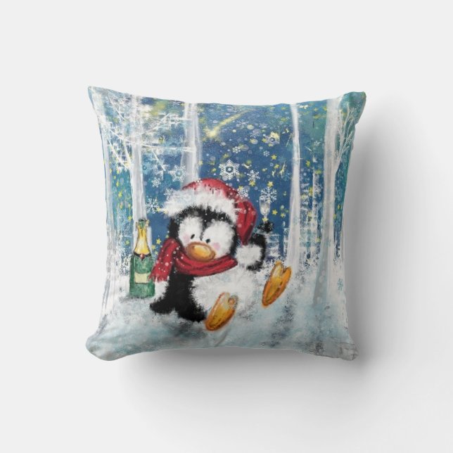 Happy Penguin - Weihnachten Kissen (Vorderseite)