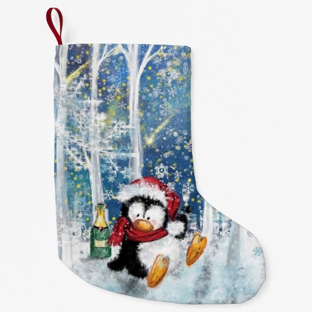 Happy Penguin - Weihnachten Kleiner Weihnachtsstrumpf (Vorderseite)