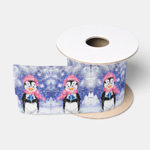 Happy Penguin - Weihnachten - Satinband