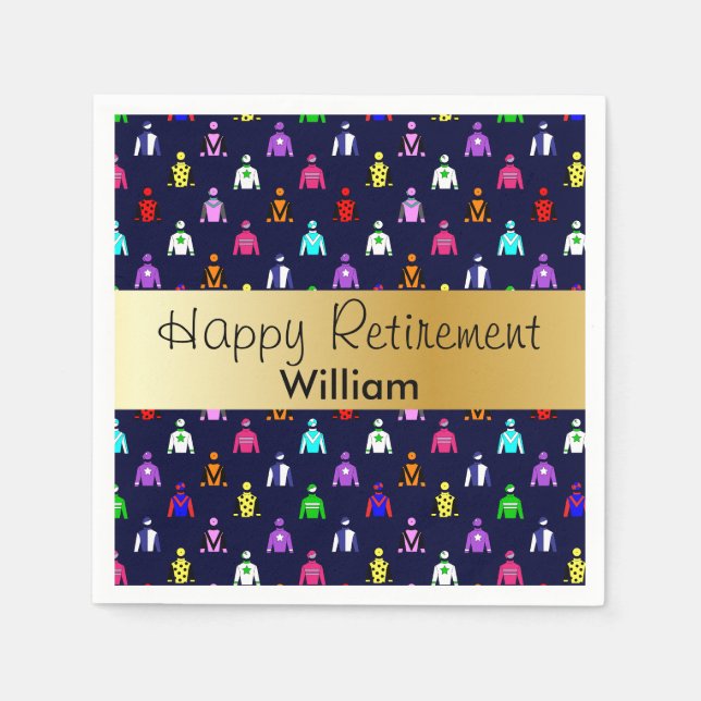 Happy Pension Horse Racing Jockey Silks Serviette (Vorderseite)
