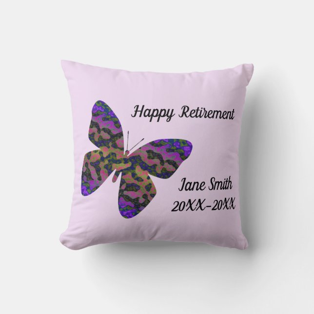 Happy Pension Mitarbeiter Keepake Vivid Butterfly Kissen (Vorderseite)