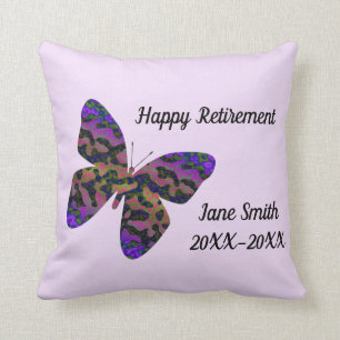 Happy Pension Mitarbeiter Keepake Vivid Butterfly Kissen