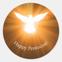 Happy Pentecost Runder Aufkleber