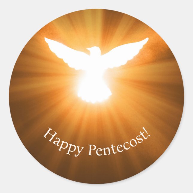 Happy Pentecost Runder Aufkleber (Vorderseite)