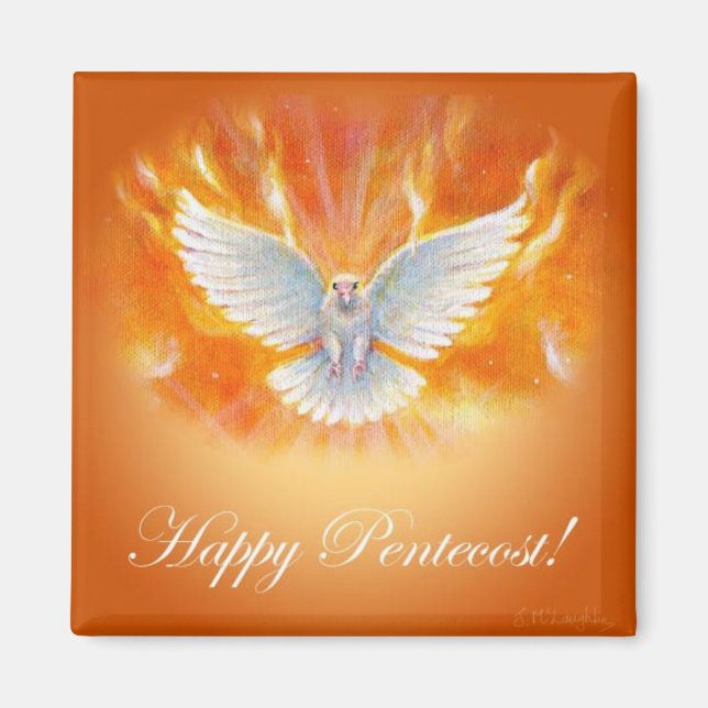 Happy Pentecost von Jenny McLaughlin Magnet (Vorne)