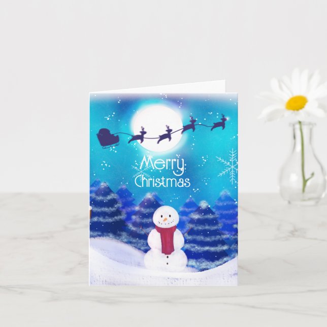 Happy Personalisiert Christmas Snowman Karte (Kleine Pflanze)