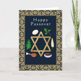 Happy Pesach Seder plate Star von David Feiertagskarte