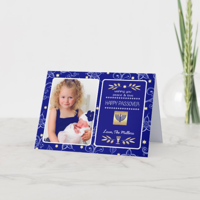 Happy Pessach. Benutzerdefiniertes Foto Karte (Vorderseite)