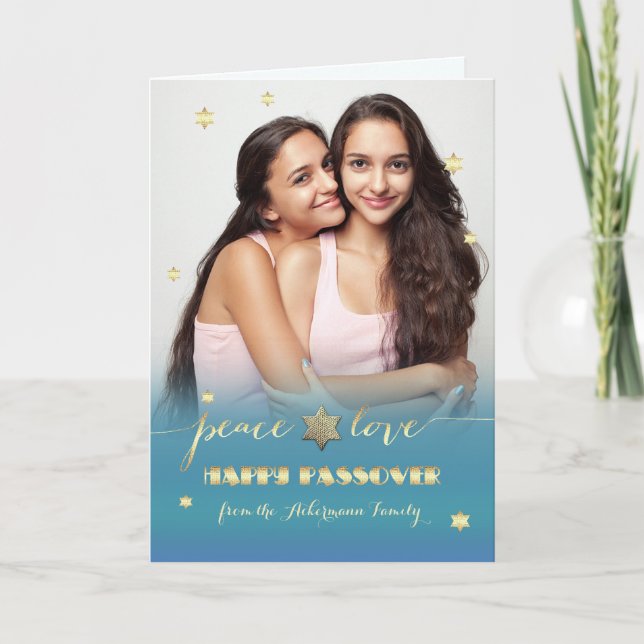 Happy Pessach. Benutzerdefiniertes Foto Karte (Vorderseite)