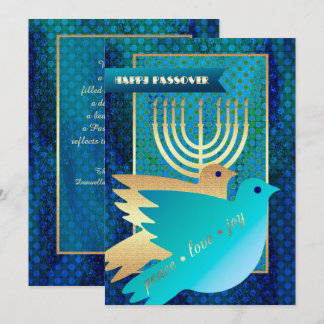 Happy Pessach. Friedenstauben und Menorah-Karte Karte