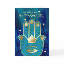 Happy Pessach. Hamsa Hand Lucky Symbol