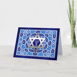 Happy Pessach. Star von David und Kiddush Cup Karte