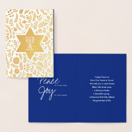 Happy Pessach. Star von David und Kiddush Folienkarte