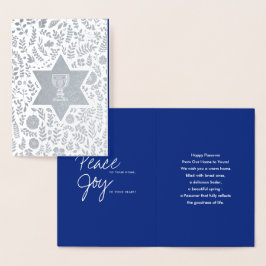 Happy Pessach. Star von David und Kiddush Folienkarte